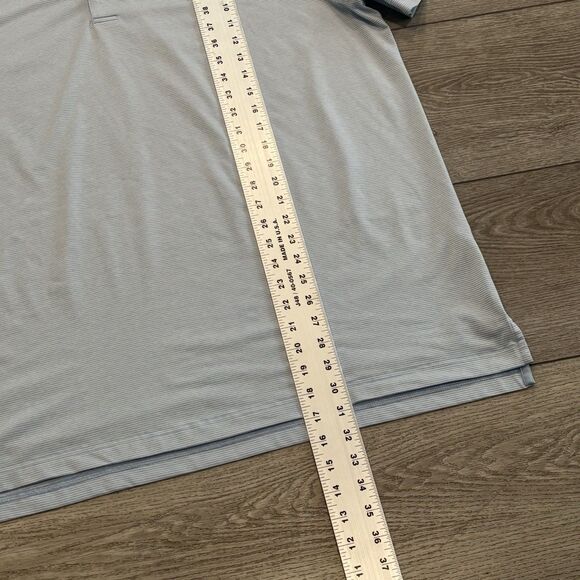 Johnnie O Polo Shirt Mens XL Blue Stripes Lightweight Athletic Golf Preppy - Picture 3 of 5